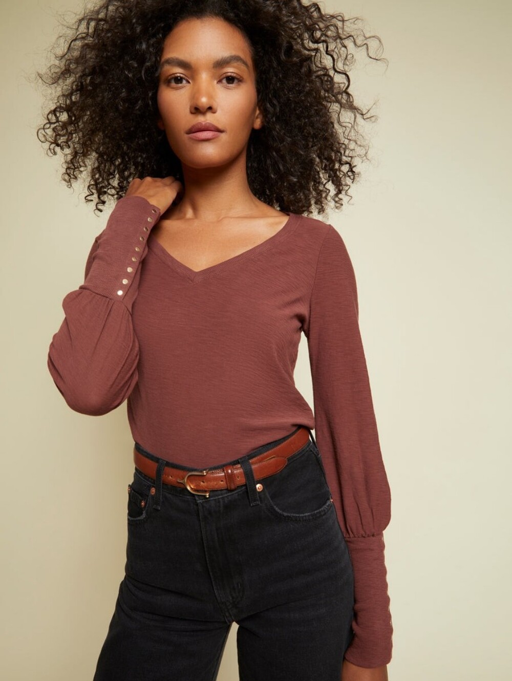 Nation LTD - Renata V-Neck w/ Exaggerated Sleeve in New Mexico